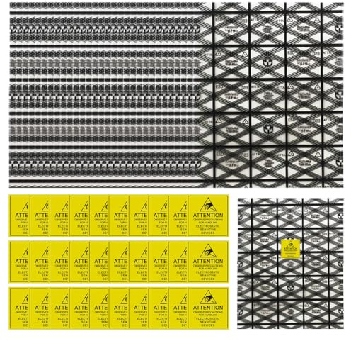 BLPRKOT 30 Pièces Grands sacs antistatiques avec autocollant antistatique, 20x30cm ouvert, blindage ESD antistatique pour composants électroniques de la carte mère
