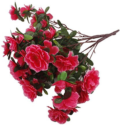 Pleayietoopiatiey 2 mazzi di fiori artificiali di azalea finta, bouquet per matrimoni, decorazione per la casa, rosa rossa