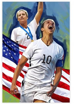 WANGCYJS Carli Lloyd Fußballspieler-Poster, 7 Leinwand-Poster, Schlafzimmer, Dekoration, Landschaft, Büro, Raumdekoration, Geschenk, Unrahmen: 50 x 75 cm