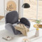 Multigot Folding Sofa Chair, Single Sofa Recliner with Adjustable Backrest and Armrests, Padded Reading Gaming Chair Floor Lazy Chair Seat for Living Room Bedroom Office (with Swivel Base)