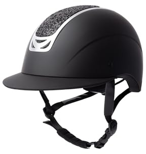 Horze Casque d'équitation pour Femme avec décorations en Cristal, CE en 1384:2023, Casque réglable