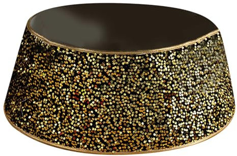 75 cm Weihnachtsbaum-Halsband, Handgewebt, Natürliche Wasserhyazinthe, Schöner Korb, Weihnachtsbaum Baumrock, Weihnachtsbaumdekoration, Schwarz