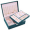 Sciphylia Joyeros Mujer Organizador para niñas y mujeres 2 Capas Grande Organizador Joyas con Bandeja Extraíble Portátil Caja Joyero con Cerradura para Anillos, Pendientes, Collares, Pulseras, Verde