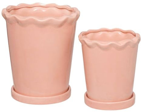 Atmosphera - Lot de 2 cache-pots Wild H21 16cm - Rose