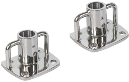 Supvox 2 STK Fahnentasche Fahnenmastringe Fahnenmasten Torriegel Geländer Torschloss Flaggenmast Für Boote Fahnenstange Stangen Ponton Flaggenmast-Steckdose Flaggenmast Für Schiffe Silver