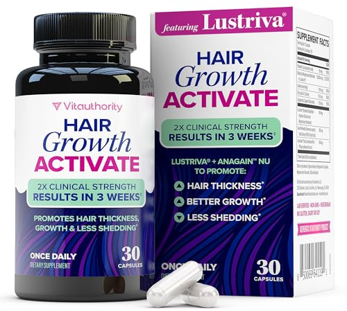 Lustriva Hair Growth Supplement for Women | Lustriva & DHT Blocker Vitamins for Thicker Fuller Locks Biotin Saw Palmetto Zinc & Copper | Reduce Shedding & Support Hair Loss for Men & Women 30 Capsules