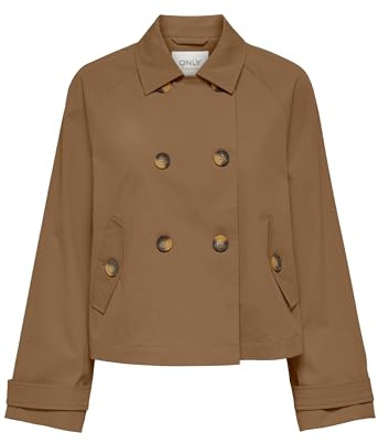 ONLY Damen Trenchcoat 1 | Langarm, Kurz, Outdoor, Bei max. 30 grad waschen