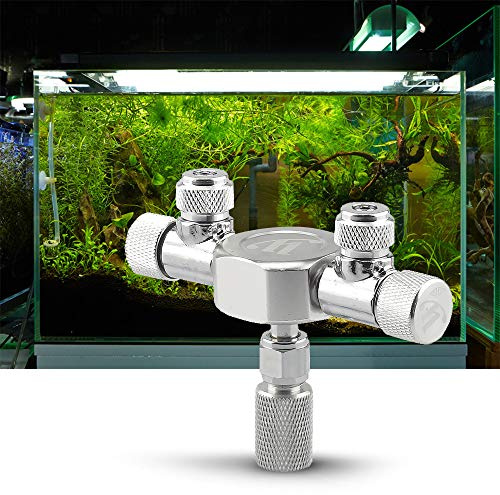 Aquarium Tank CO2 Splitter Regler Verteiler Feineinstellventil für CO2 Regler mit 2 Wege Ausgängen
