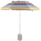 GOPLUS 2M Parasol de Plage, Parasol de Jardin Extérieur avec Inclinaison à Bouton-Poussoir, Protection Solaire, Ventilation, Sac de Transport et Ancre à Sable, Base Non Incluse