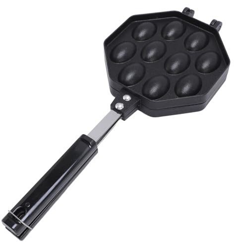 Mumusuki Bubble-Waffeleisen, Aluminiumlegierung, mit Antihaft-Platte und zwei Verbrühungsschutzgriffen für den privaten und gewerblichen Gebrauch Geschenke