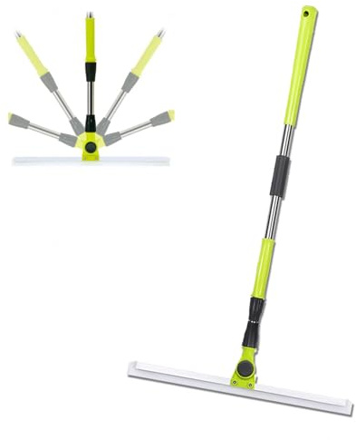 Rascador de suelo de 130 cm de largo con asa, escobilla de goma resistente para hormigón y azulejos para baño, tamaño grande, 50 x 130 cm, herramienta de limpieza eficiente de superficies