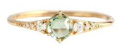 Stfery Verlobungsring 14K Gold, Ring Echt Gold mit Peridot, Vintage Pärchen Ringe Au585 für Damen Gr. 49 (15.6)