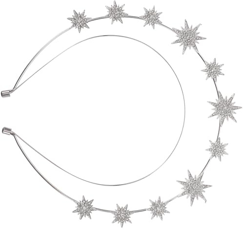 TOYZFRIENDY Doppelter Six point star Haarreif für Damen Leichtes Glänzendes Stirnband mit Sternenmotiv Elegantes Haarschmuck für Hochzeit Party und Festliche Anlässe