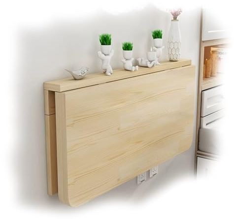ZYXQQJ Wandklapptisch Massivholz Klapptisch Wandtisch Für Kleine Räume Platzsparender Schreibtisch Wand-Esstisch Laptoptisch 50x30 60×40 80x60 100x40cm(70x50cm/28x20in)