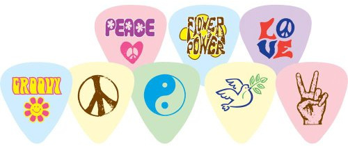 D'Andrea RPPLM Guitar Picks, 12-Piece, Assorted Graphics, Medium