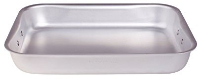 Pentole Agnelli ALMA151B60 Rostiera Rettangolare con Maniglie Snodate, Alluminio, Argento, 60 cm