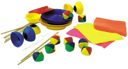 Visiodirect Kit Entrainement pour la Jonglerie, composé de 12 balles à Grains, 6 Assiettes etc