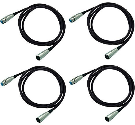 ARLI 4x XLR Mikrofonkabel 10m – Symmetrisch 3-polig | Stecker auf Kupplung | Ø6mm abgeschirmt für Mikrofon Mischpult Studio PA