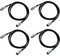 ARLI 4x XLR Mikrofonkabel 10m – Symmetrisch 3-polig | Stecker auf Kupplung | Ø6mm abgeschirmt für Mikrofon Mischpult Studio PA
