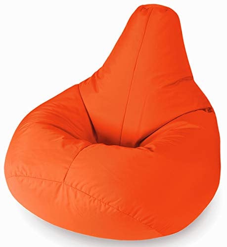 Beautiful Beanbags - Highback Beanbag for Kids - Indoor/Outdoor Lounge Chair - Water Resistant - 35 Inches - Manufactured in UK - Orange