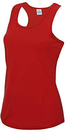 Just Cool Girlie Fit Sports Ladies Vest / Tank Top (M) (Fire Red)