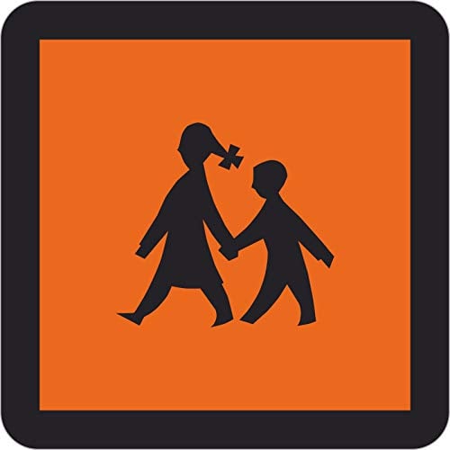 Schulbusschild 40 x 40 cm als Aufkleber (Schulbustafel, Schulbus