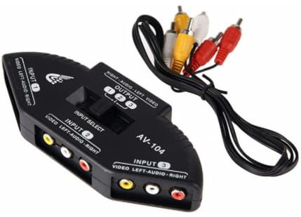 TrAdE shop Traesio- Switch Triplo AV 3 in 1 out Multi Box RCA Video Audio per Giochi TV Dvd Camera