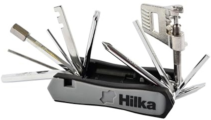 Hilka Tools 89504013 Unisex Adult 13 in 1 Bicycle Repair Set 13 in 1 Bicycle Repair Set - Black & Silver, S