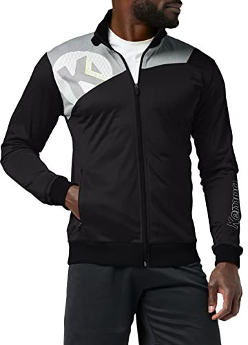 Kempa Herren Core 2.0 Poly Jacke, schwarz/Dark grau Melange, 2XL