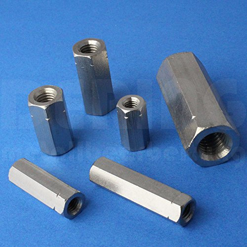 Gewindemuffen M12 X 50 Sechskant Edelstahl A2 (VPE = 2 Stück) | Sechskant-Muffen M12x50 | Langmuttern | Abstandshalter | Schildhalter | Verbindungsmuttern | Distanzmuttern | Verbindungsmuffen