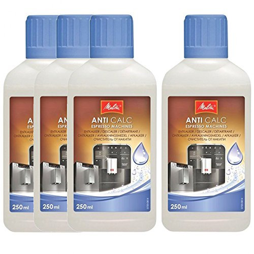 Melitta Genuine Espresso Coffee Machine Anti Calc Descaler Decalcifier Cleaner 250ml (Pack of 4)