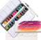 Creativepeak Aquarellfarben-Set – 24 leuchtende Aquarellfarben mit 1 Mischpinsel und Farbtestkarte – Professionelles Künstlerzubehör