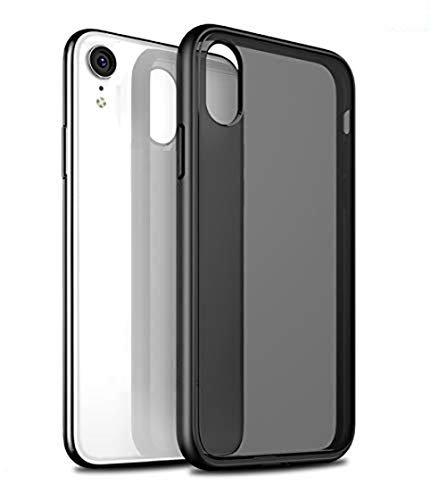ZSCHAO For iPhone XR Case Silicone Slim Fit Clear Transparent Matte Black Shockproof TPU Compatible with iPhone XR Case thin Hard Tough Rugged Mate Cover Bumper Shell Skin Black