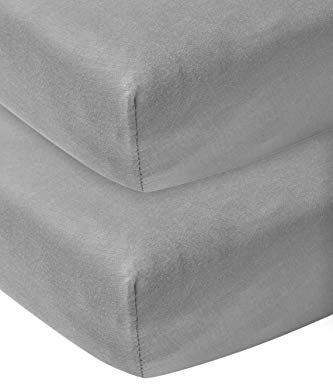 Meyco 563204 Jersey Spannbetttuch, 2er-Pack, 40x80/90 cm (Wiege), 100% Baumwolle Dunkelgrau