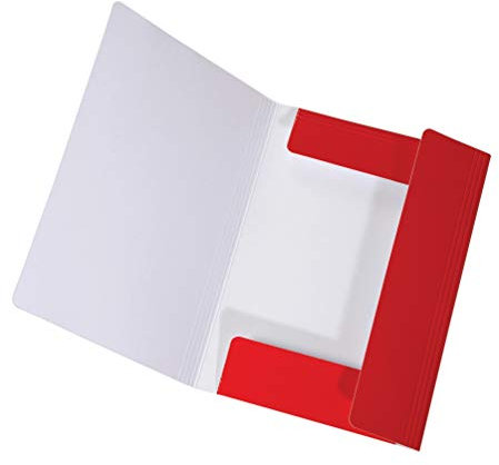 Original Falken Sammelmappe LongLife. Aus extra starkem Karton mit 3 Klappen und Gummiband für DIN A4 rot Aufbewahrung-Mappe Zeichenmappe ideal für Büro und Schule