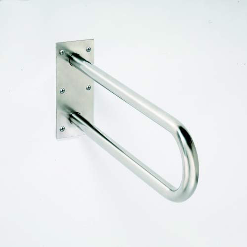 Barre d'appui de douche en U HELP 900 en acier brossé 90x25x10cm