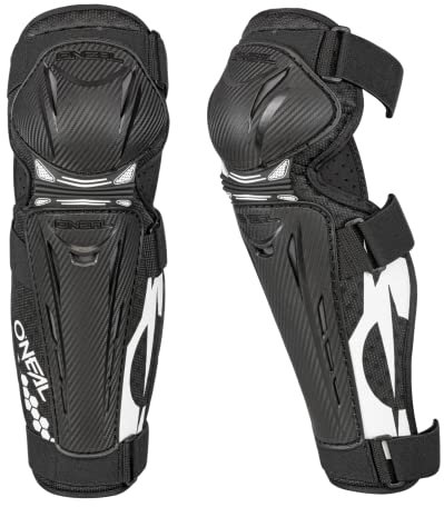 O'NEAL | Ginocchiera | Mountain Bike MTB Downhill | Leggera e traspirante, plastica carbon look, EU 2016/427 | Trail FR Carbon Look Knee Guard | Adulto | Nero Bianco | Taglia XL