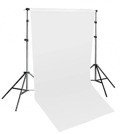 Pixapro 1.35x10m Paper Background Telescopic stand Kit Food Photography Backdrop Lighting Self Portrait Stand Savage Seamless Background Paper Screen Photography Shoot Studio Camera (White)