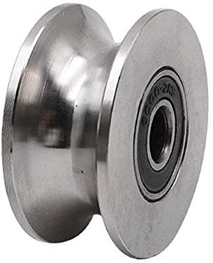 Chiloskit 304 Edelstahl 5,1 cm Schiebetorrollenlager U-Rillenrolle Kugellager Laufschiene starre Lenkrolle zum Heben von Schwingschiebetor (U-Nut 5,1 cm)