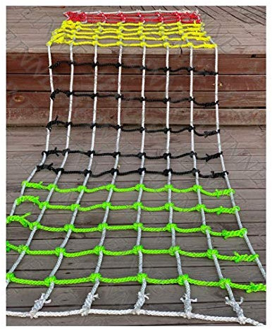 XHP Outdoor Climbing Frame Nets Swingsets Ladder Colorful Rope Netting for Kids Children and Adults, Backyard Playground Cargo Net Swing Slide Webbing Climbing Net Safety Net