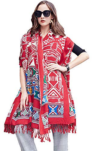 DANA XU Schal und Wickeltuch aus 100% reiner Merinowolle, extra groß, Pashmina, Kaschmir, Schal und Wickeltuch für Damen, Winter, übergroße Blumendecke, 101 Rot, 96 * 42 INCHES