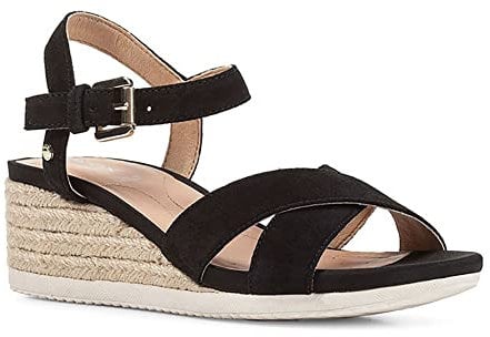 Geox D Ischia Corda, Sandali Donna, Nero, 39 EU
