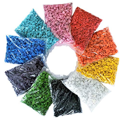 naninoa DEKOSTEINE farbig Mix 9-13mm (Bunte Dekosteine, Farbsteine) 10 x 0,5 kg = 5 kg. Mixpackung farbige Steine. Farbe: GEMISCHT