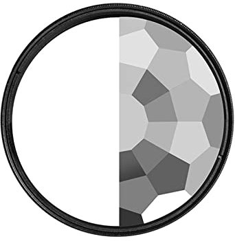 PW TOOLS Split-Glas-Prismenlinsenfilter - Halbes Kaleidoskop-Filter - Spezialeffekte Rotierendes Glaszubehör - Fraktalfilter zur Brechung mehrerer Bilder (77 mm)