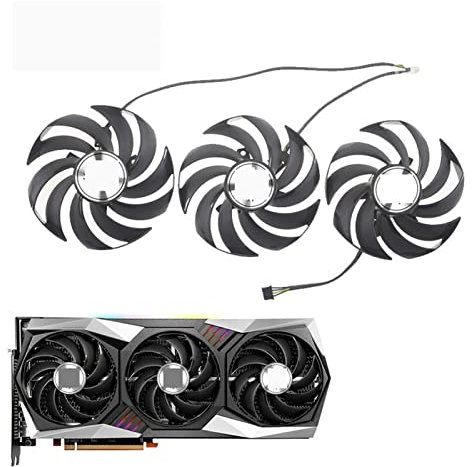 Youngran Graphics Card Fan PLD09210S12HH DC12V 0.40A 4Pin Compatible For MSI GeForce RTX 3060 RTX 3060 Ti RTX 3070 RTX 3080 RTX 3090 GAMING X TRIO leisurely (Blade Color : SET)