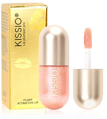 KISSIO Colour Lip Plumper, schimmernder Lipgloss, Pflanzenextrakte, aufpolsterndes Lippenserum, feuchtigkeitsspendend, aufpolsternd, sorgt für schöne Lippen, 5,5 ml, 01# Lemonade