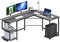 Ulifance L-förmiger Schreibtisch 155 * 110cm mit Regal，Umkehrbarer Computertisch Eckschreibtisch Gaming Tisch Laptop PC Tisch Bürotisch für kleinen Raum Schwarze Eiche