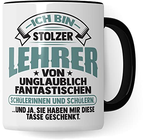 Lehrer Tasse mit Spruch Geschenkidee für Lehrer Abschied Lehramt Schule Abschiedsgeschenk Kaffee-Becher