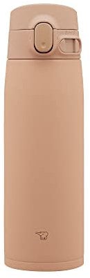 Zojirushi SM-VA60-TM Wasserflasche, One-Touch-Edelstahlbecher, nahtlos, 600 ml, helltaupe