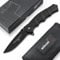BÖKER PLUS® AK101 2.0 taktisches Einsatz-Messer - schwarz mattes D2 Taschenmesser mit Daumen-Pin - Droppoint Knife mit Glasbrecher - Kalashnikov Klappmesser mit Liner-Lock & Clip
